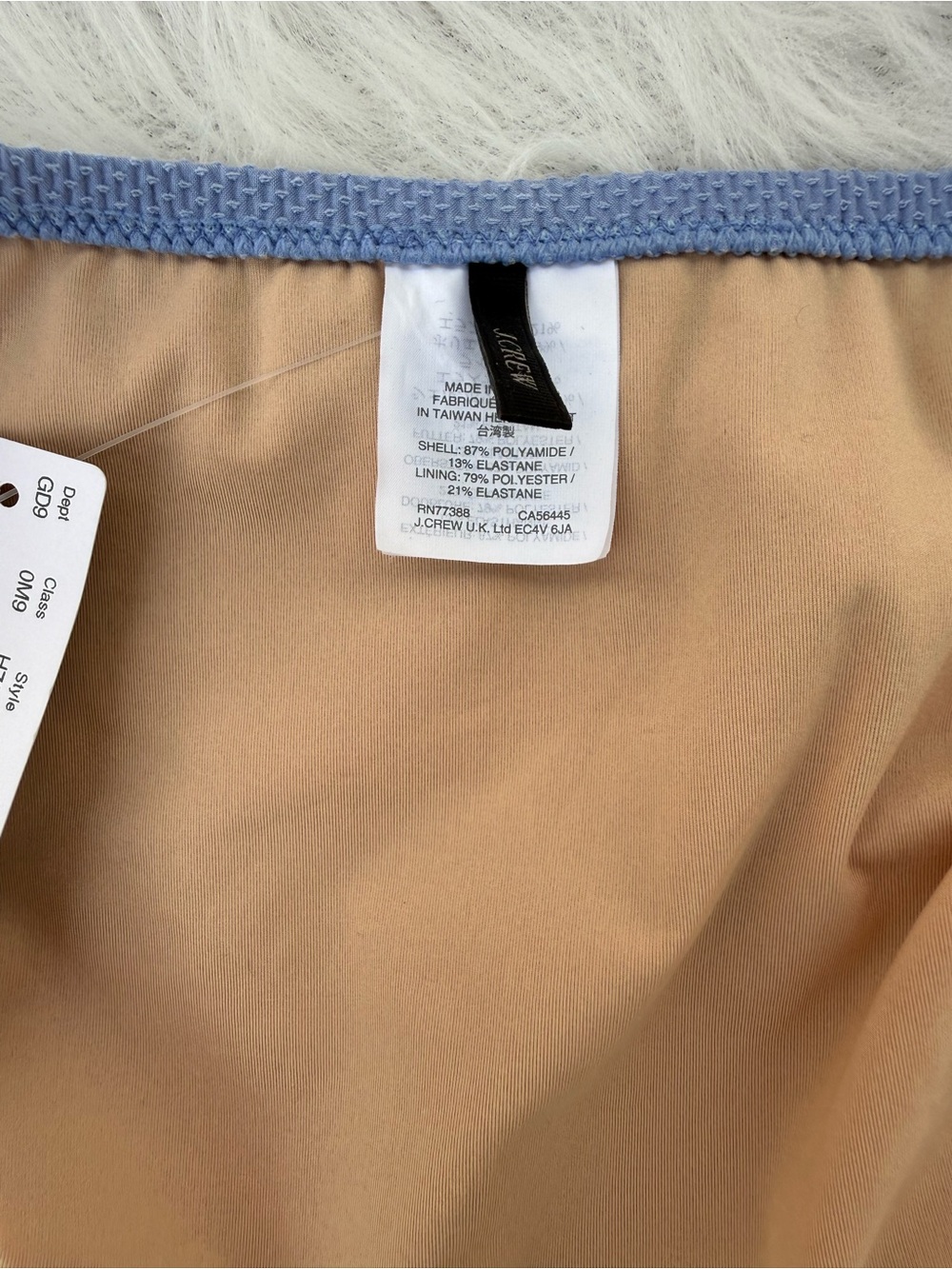 NWT 👙 set JCrew Powder Blue Textured Bandeau underwire 32D top medium bottom - Picture 13 of 16